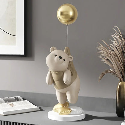 Polar Bear Cartoon Animal Resin Statue Wine Cabinet Porch Figurines Tabletop Decoration Sculpture Home Decor Nordic Wedding Gift