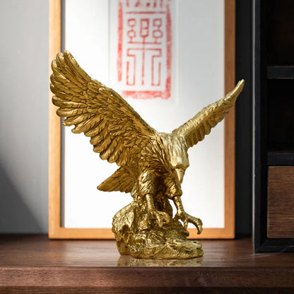Resin American Golden Eagle Figurines Home Office Desktop Decoration Model Collection Statues Ornament Decor Objects Accessories