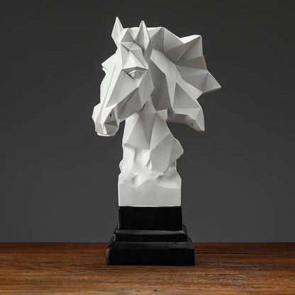 1pc Cube Horse Head Sculpture, Collectible Horse Figure, Exclusive Art Indoor  Home Decor, Polygonal Horse Resin Ornament