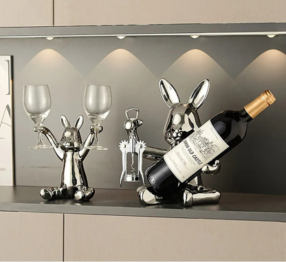 Creative Wine Rack With Bottle Opener Ceramic Cartoon Ornaments Home Ornaments Cute Storage Rack Home Kitchen Bar Decoration
