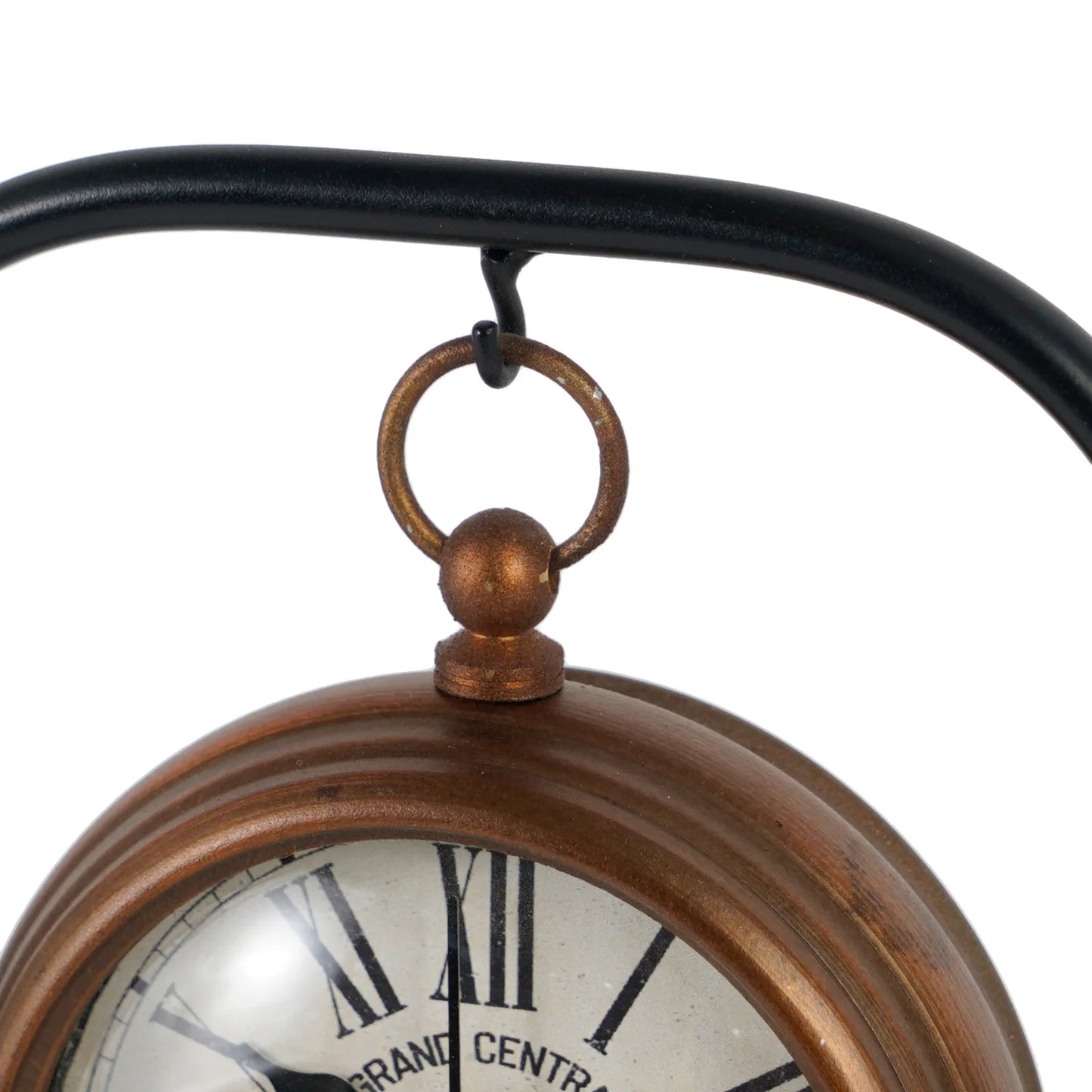 Petite Silent Roman Numeral Clock - Mini Copper Retro Desk Clock, Quiet Non-Ticking Decor