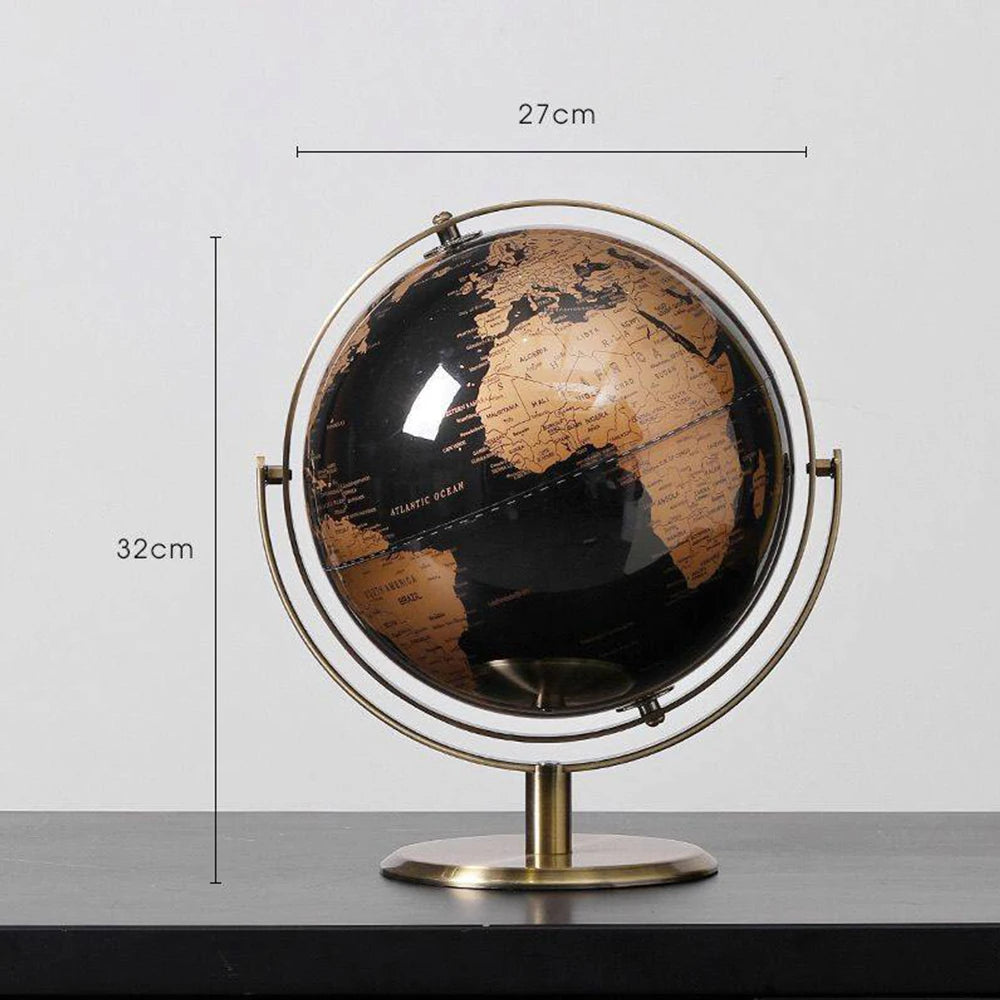 Home Decor Accessories Retro World Globe Modern Desktop Globe Geography Creative Learning Map For Kids Education Red Gold 2 Size