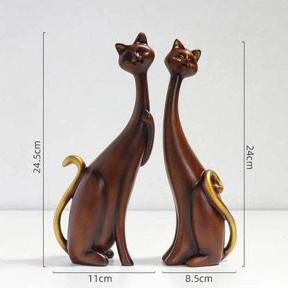 Nordic Graffiti Art Oil Painting Cat Decoration Resin Abstract Ornaments Figurines Bedroom Desktop Porch Cat Sculpture