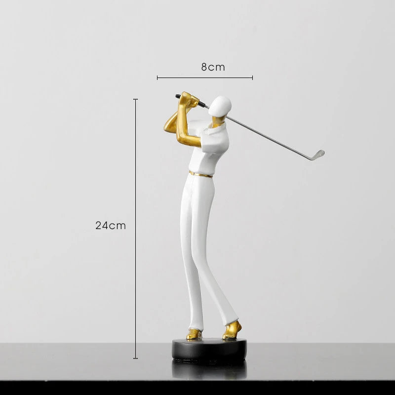Creative Golfer Figurines Abstract Simple Color Golf Player Model Ornament Sporting Style Decor Modern Home Decorative Articles
