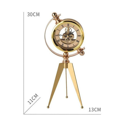 Modern Gold Table Clock Luxury Metal Office Tabletop Clocks Creative Living Room Bedroom Home Decoration Silent Desk Clock Gift