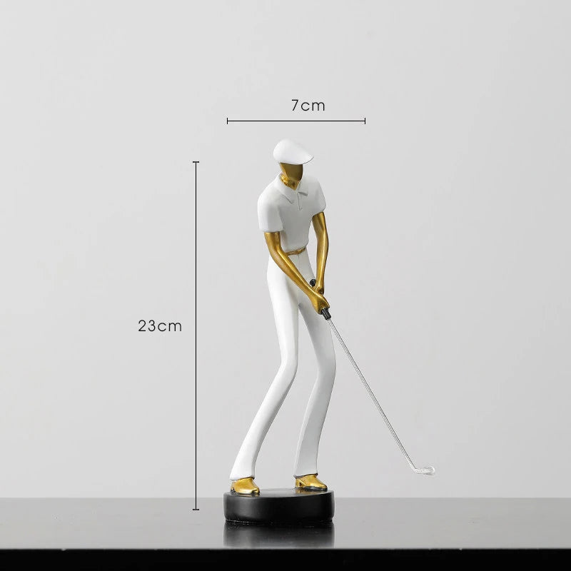 Creative Golfer Figurines Abstract Simple Color Golf Player Model Ornament Sporting Style Decor Modern Home Decorative Articles