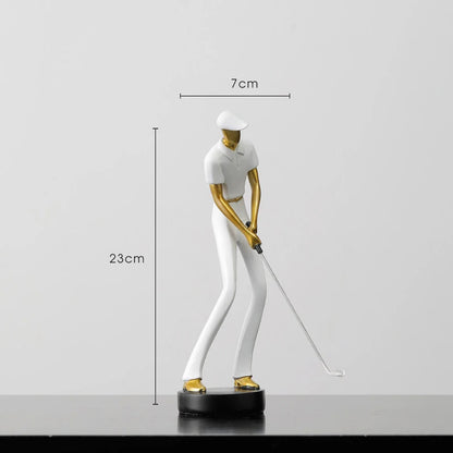 Creative Golfer Figurines Abstract Simple Color Golf Player Model Ornament Sporting Style Decor Modern Home Decorative Articles