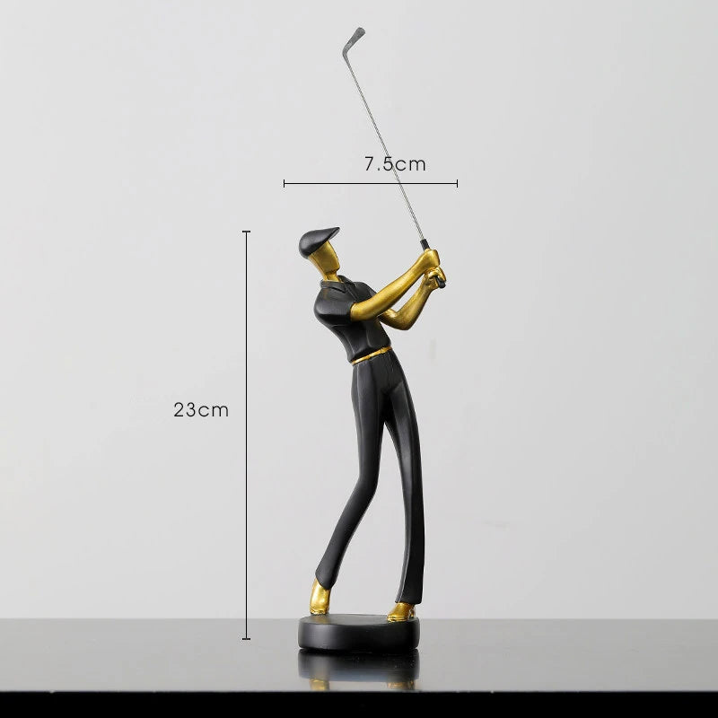 Creative Golfer Figurines Abstract Simple Color Golf Player Model Ornament Sporting Style Decor Modern Home Decorative Articles