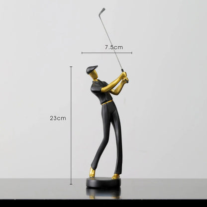 Creative Golfer Figurines Abstract Simple Color Golf Player Model Ornament Sporting Style Decor Modern Home Decorative Articles