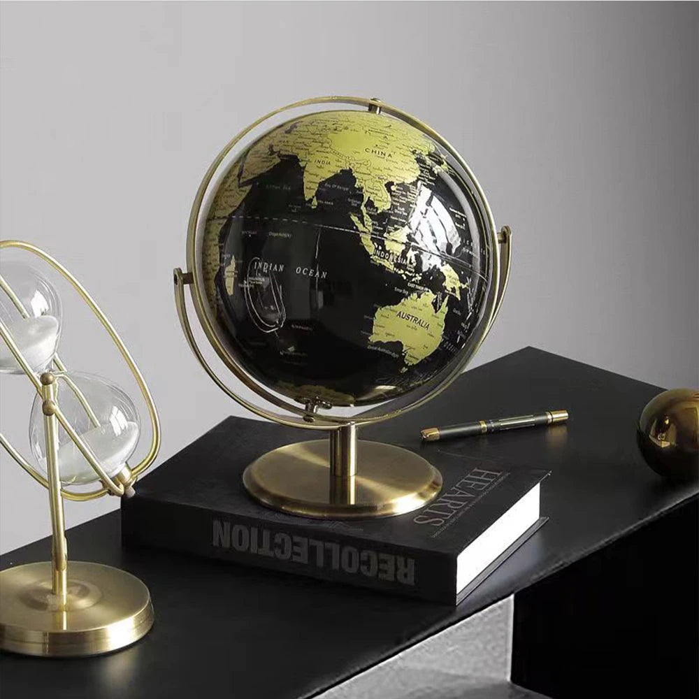 Home Decor Accessories Retro World Globe Modern Desktop Globe Geography Creative Learning Map For Kids Education Red Gold 2 Size